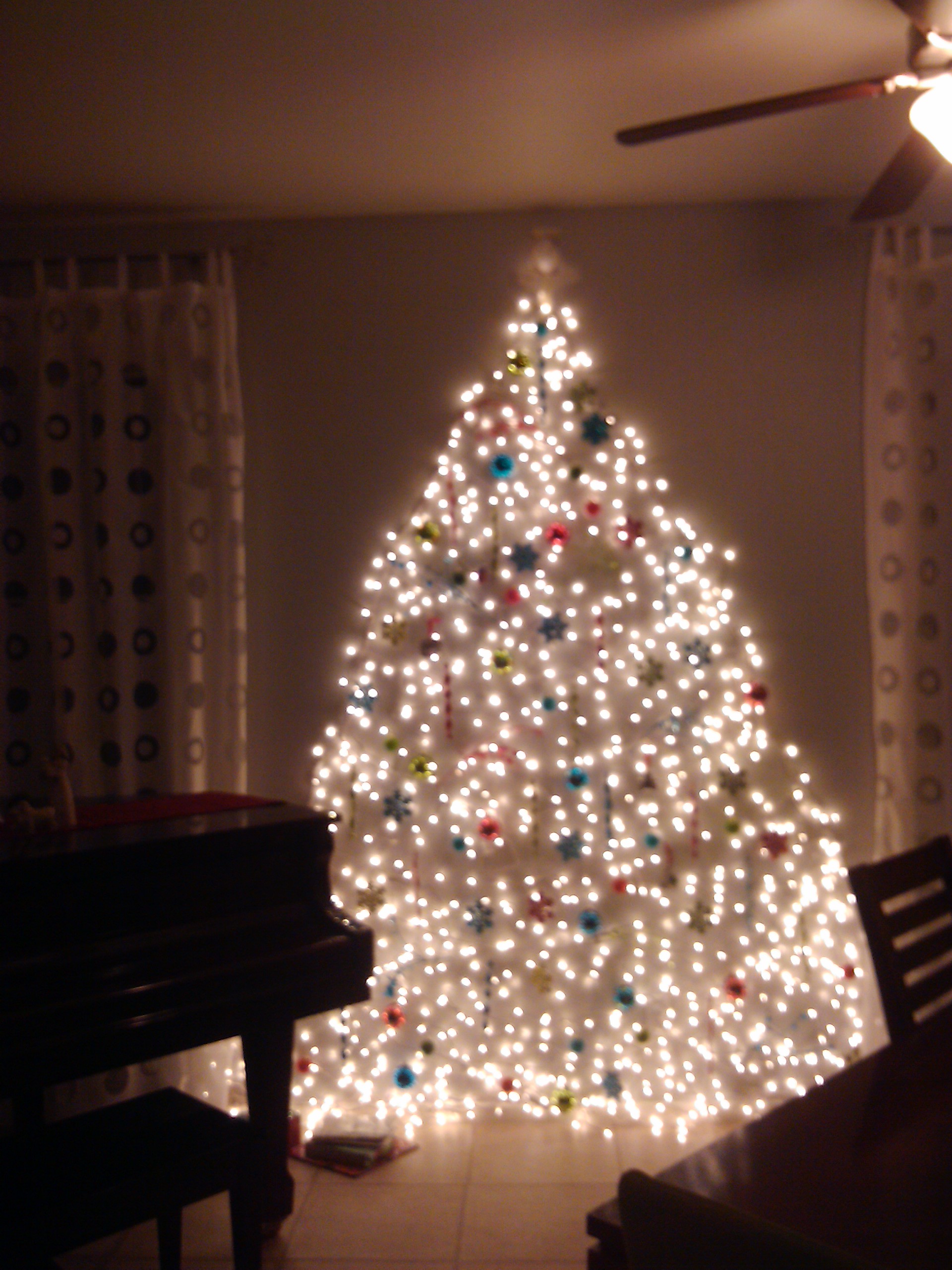 Christmas Tree Lights On Wall My wall light tree.